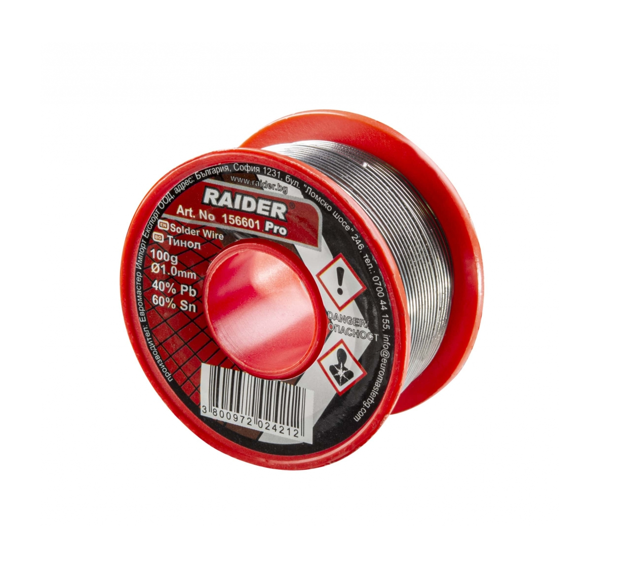 Fludor Ø1.0mm 100g 60%Sn 40%Pb Pro, Raider 156601