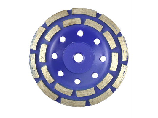 Disc diamantat dublu segmentat 125 mm pentru slefuit beton,marmura,granit,piatra,zidarie,tigla taiere uscata, Geko, G00376