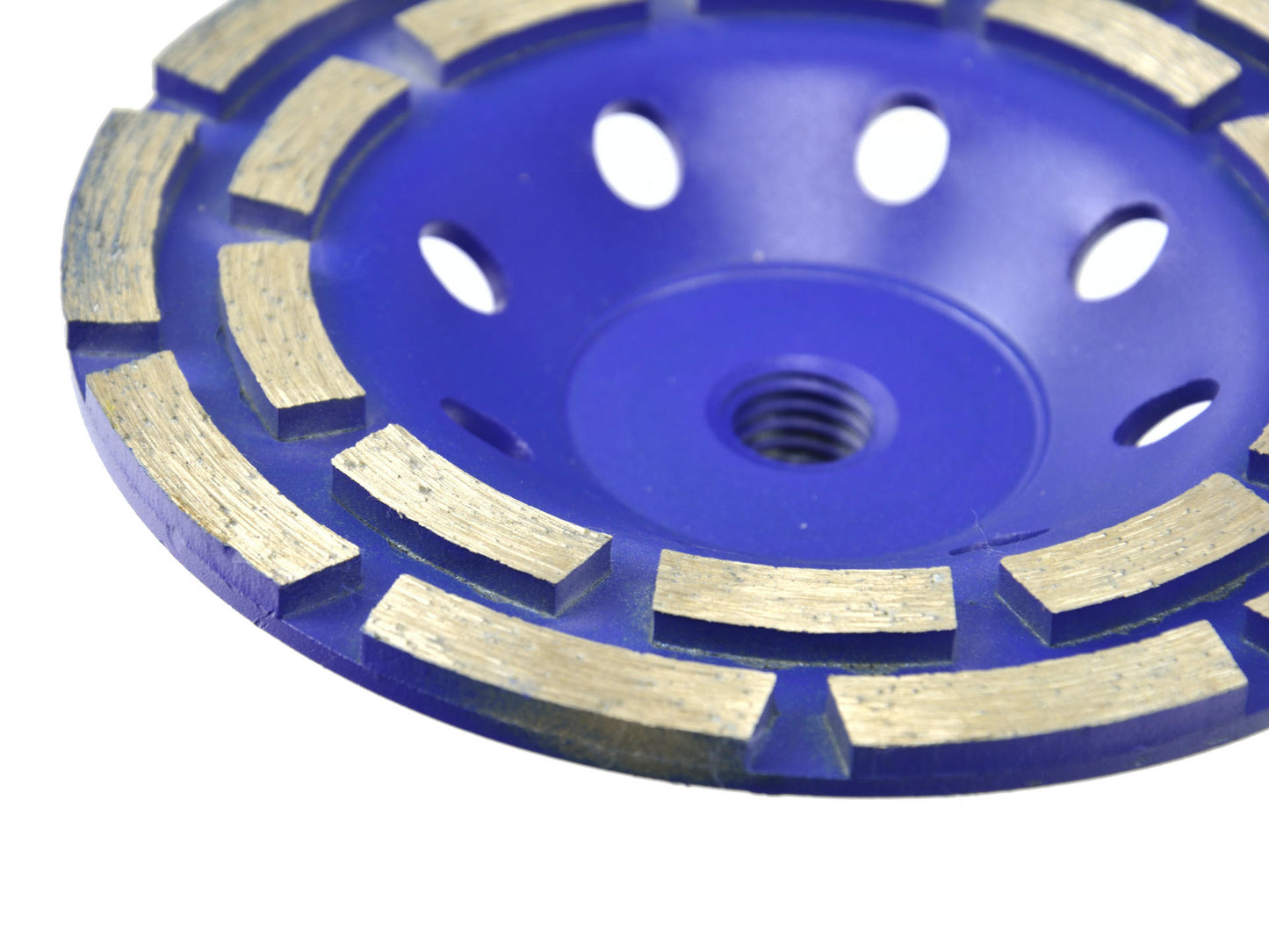 Disc diamantat dublu segmentat 125 mm pentru slefuit beton,marmura,granit,piatra,zidarie,tigla taiere uscata, Geko, G00376