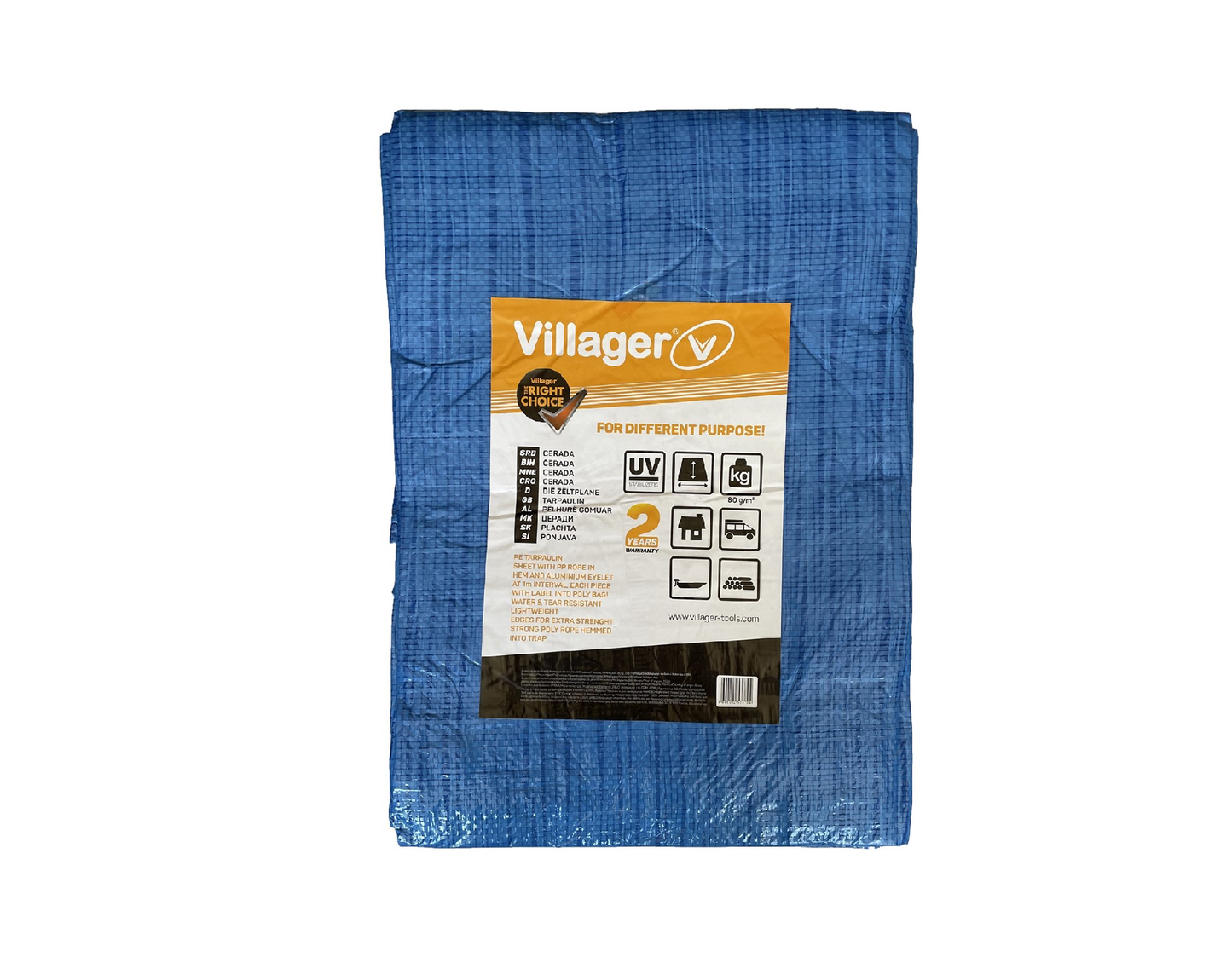 Prelata impermeabila albastra 5 x 8 80g, Villager VL007096