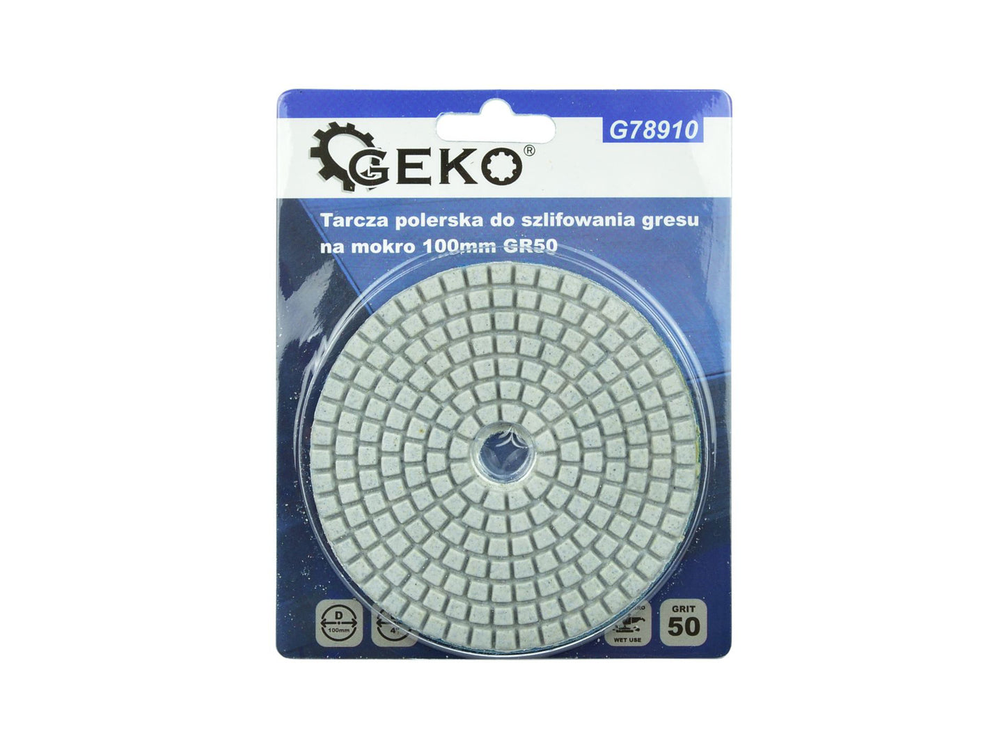 Disc diamantat pentru slefuirea umeda a gresiei, granulatie 50, 100 mm, Geko G78910