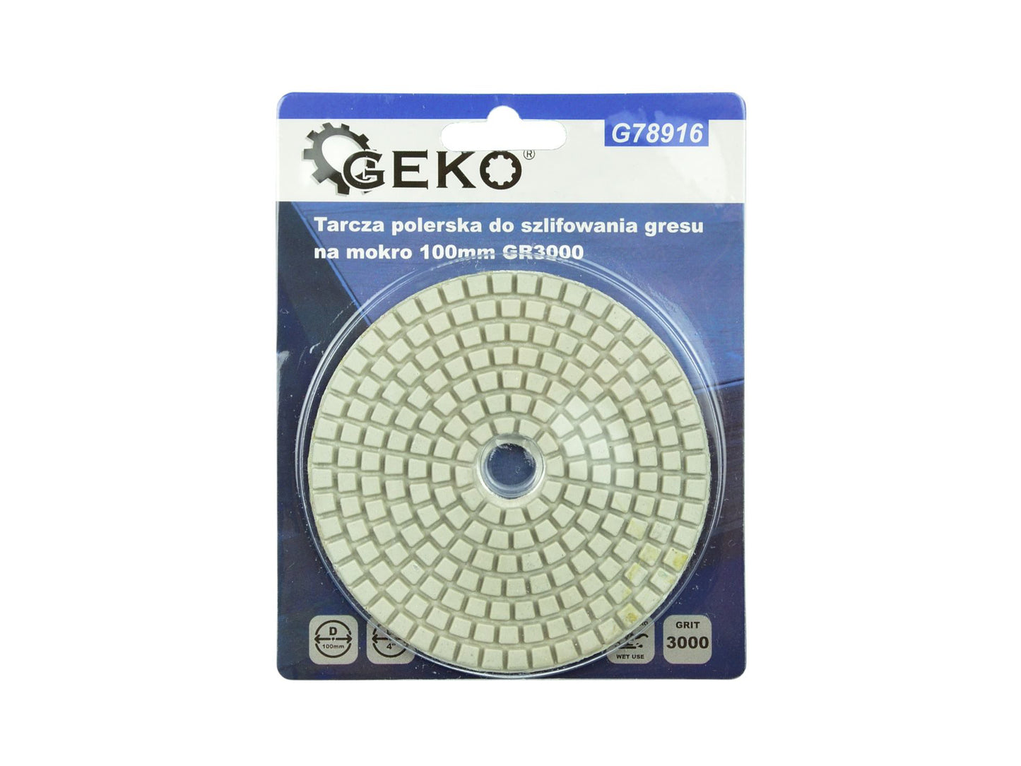 Disc diamantat pentru slefuirea umeda a gresiei, granulatie 3000, Geko G78916