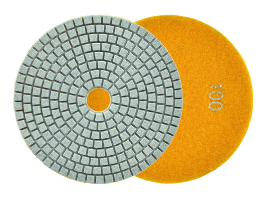 Disc diamantat pentru slefuirea umeda a portelanului, 125 mm, granulatie 100, Geko G78918