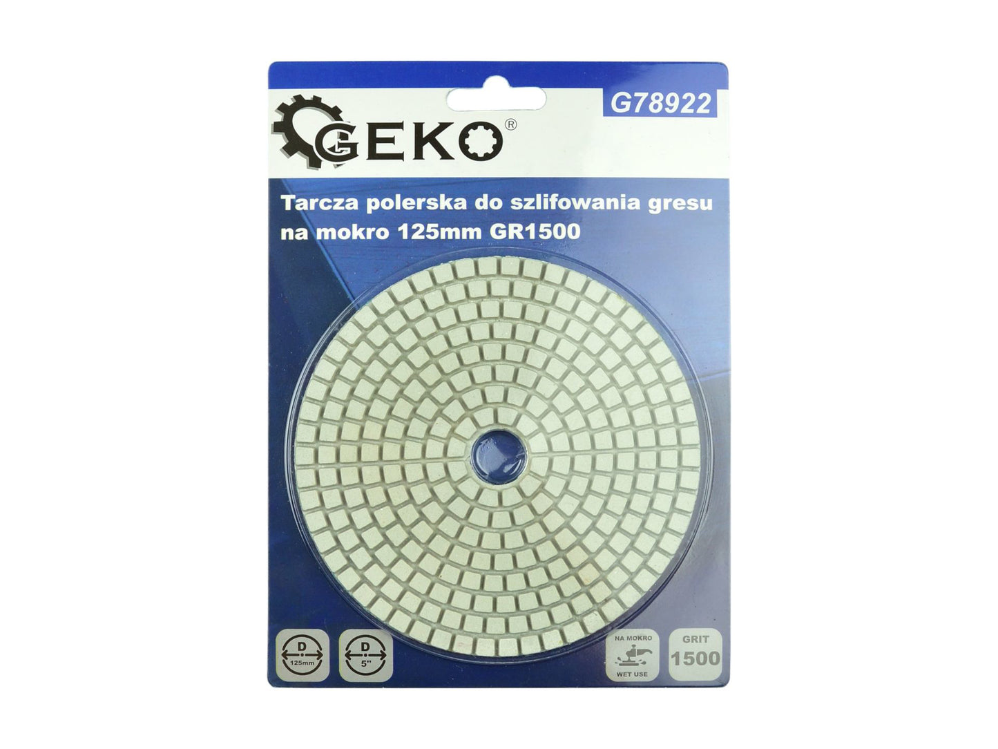 Disc pentru slefuirea umeda a placilor de portelan, 125 mm, granulatie 1500, Geko G78922