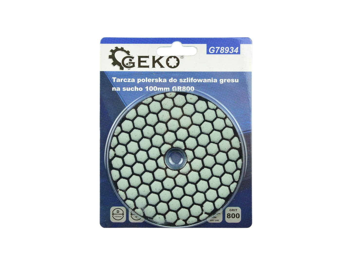 Disc pentru slefuirea uscata a gresiei, 100 mm, granulatie 800, Geko G78934