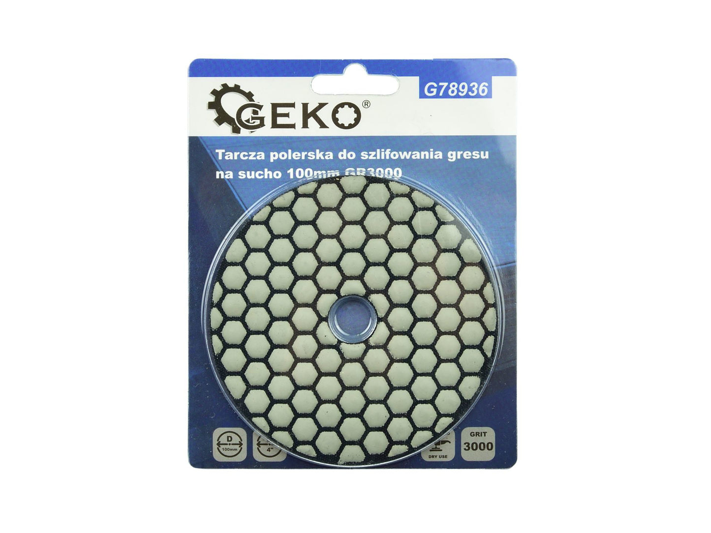 Disc pentru slefuirea uscata a gresiei, 100 mm, granulatie 3000, Geko G78936
