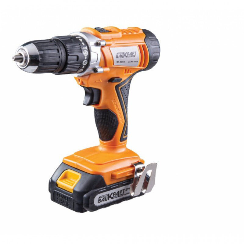 Bormasina cu percutie pe acumulator 10mm, 40Nm, 18V, 2Ah BK-CDI35, Baukraft 030606