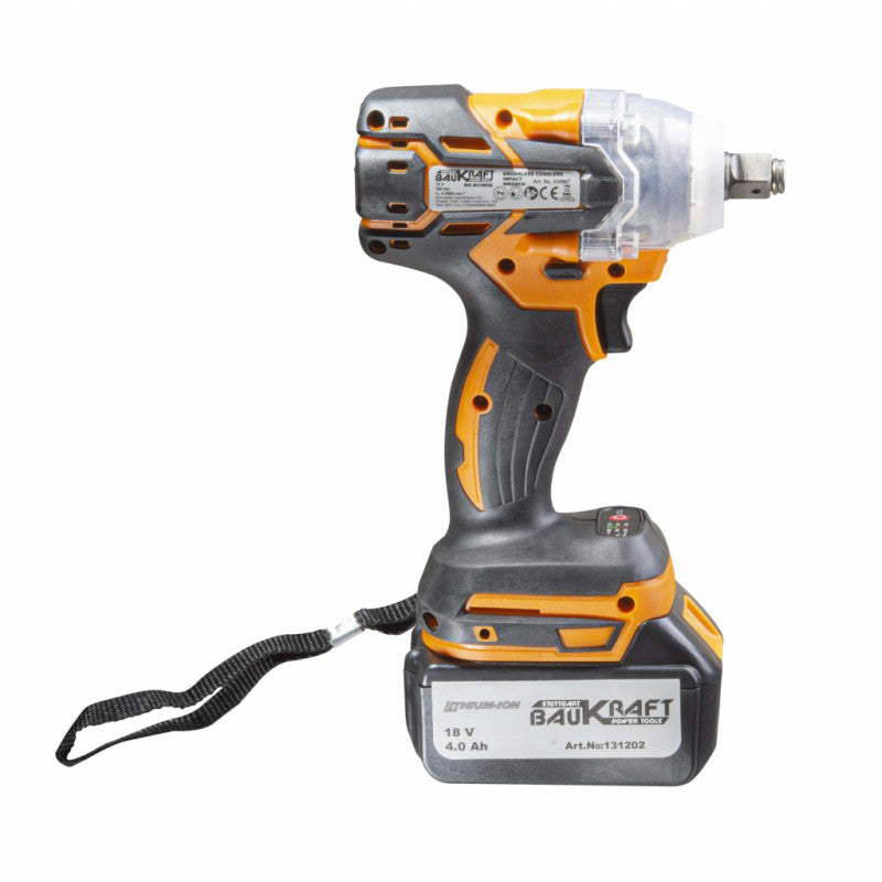 Masina de insurubat cu impact pe acumulator BK-BCIW08, 320Nm 1/2 18V 4Ah, Baukraft 030607