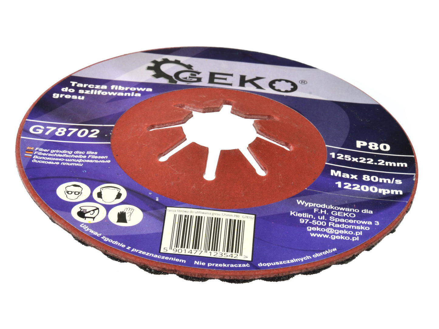 Disc din fibra pentru slefuire 125mm, Geko G78702