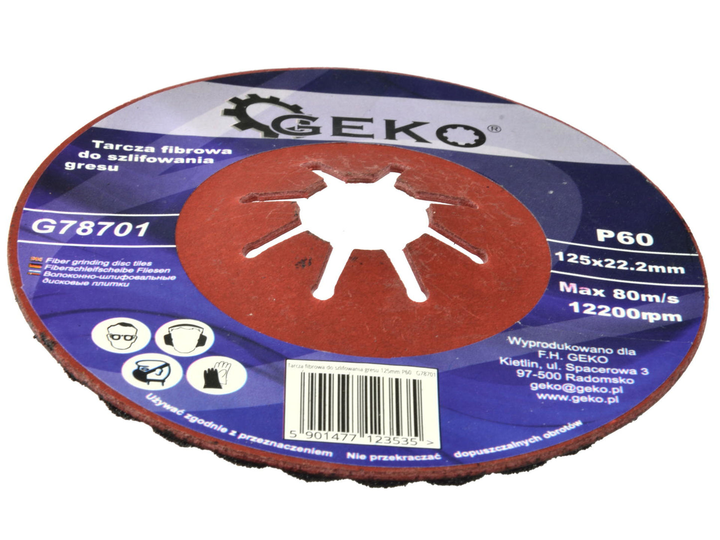 Disc din fibra pentru slefuire 125mm, Geko G78701