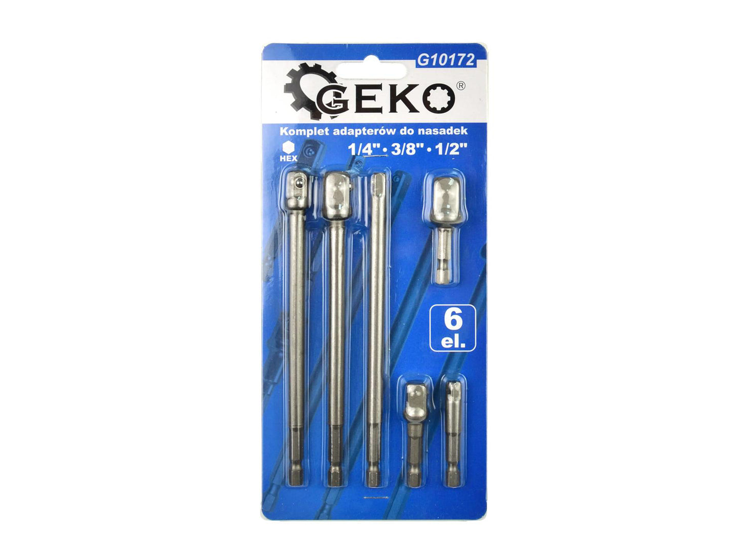 Set adaptoare chei tubulare HEX, 1/4 "3/8" 1/2", 6 elemente, Geko G10172