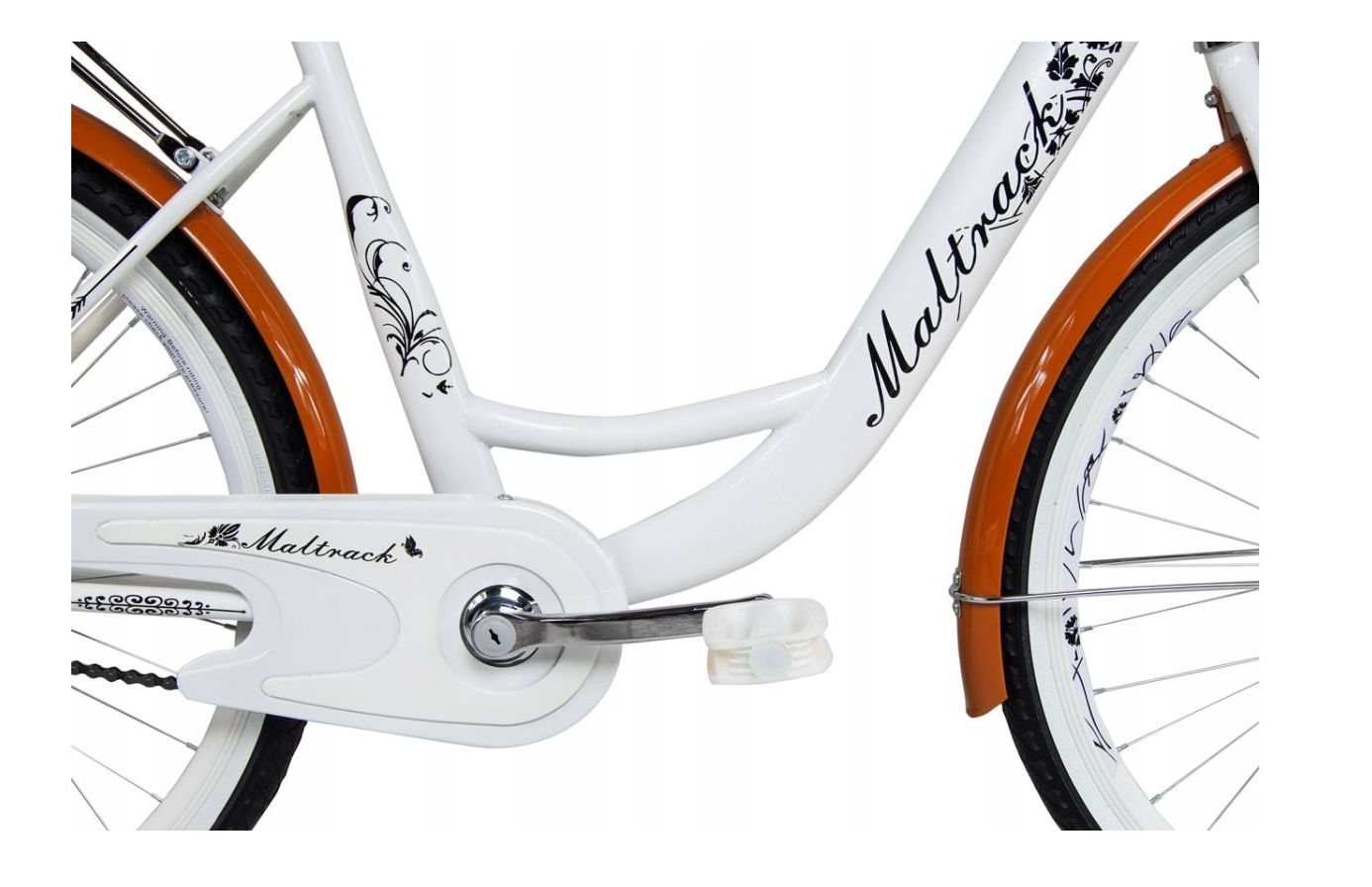 Bicicleta de oras Classic cu cos, 26", Alb, Maltrack 109173