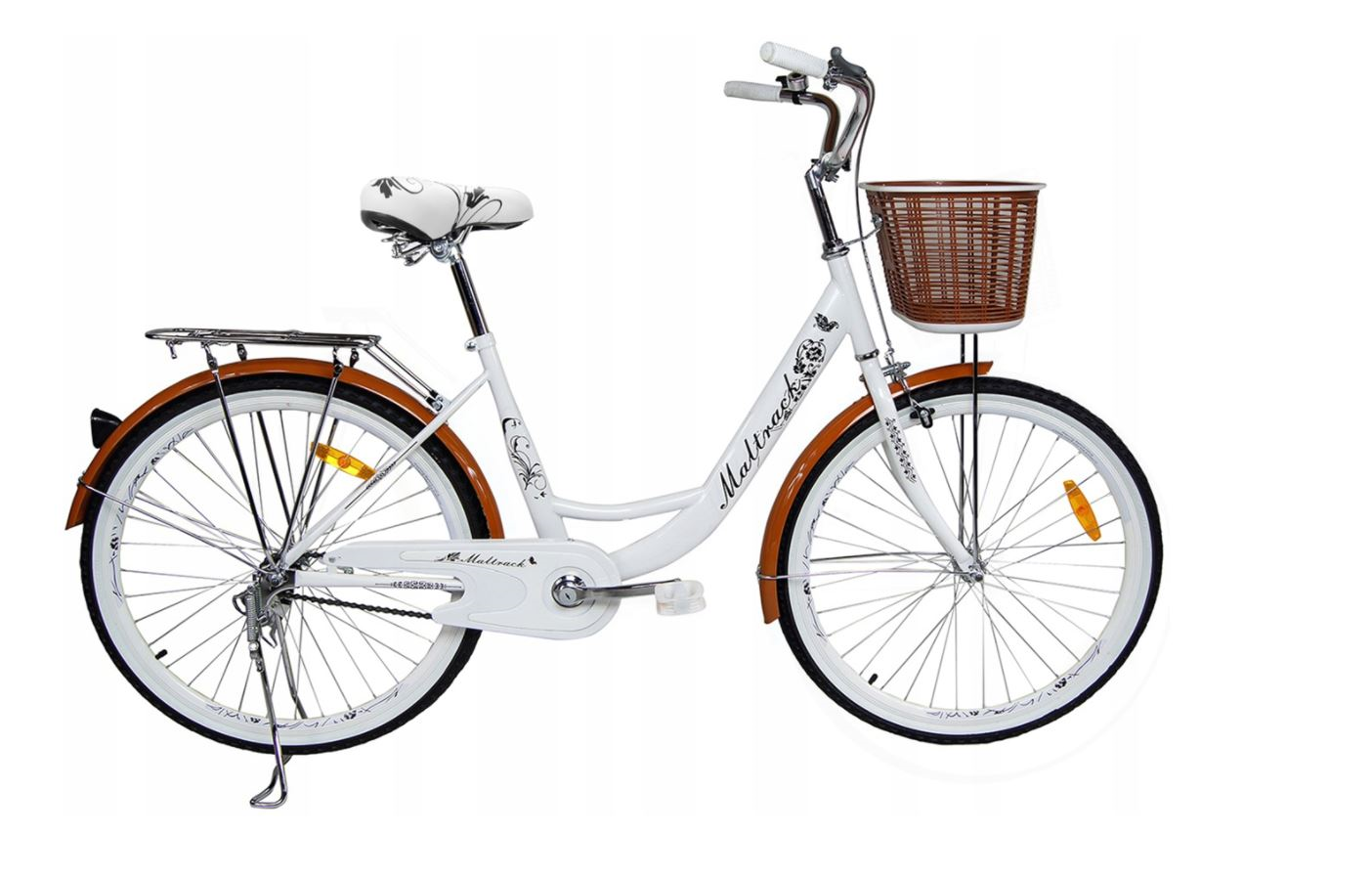 Bicicleta de oras Classic cu cos, 26", Alb, Maltrack 109173