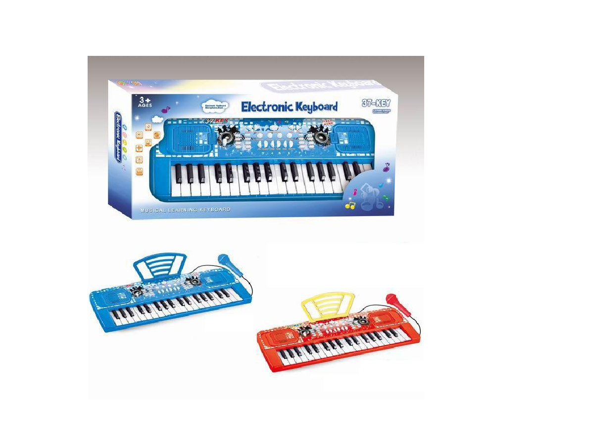 Orga electrica, 37 clape, rosu / albastru MTK010, Malplay 108980