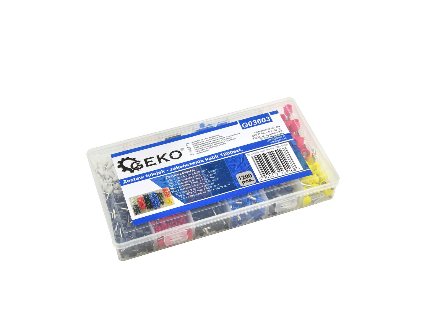 Set 1200 terminale si conectori cablu, Geko G03603