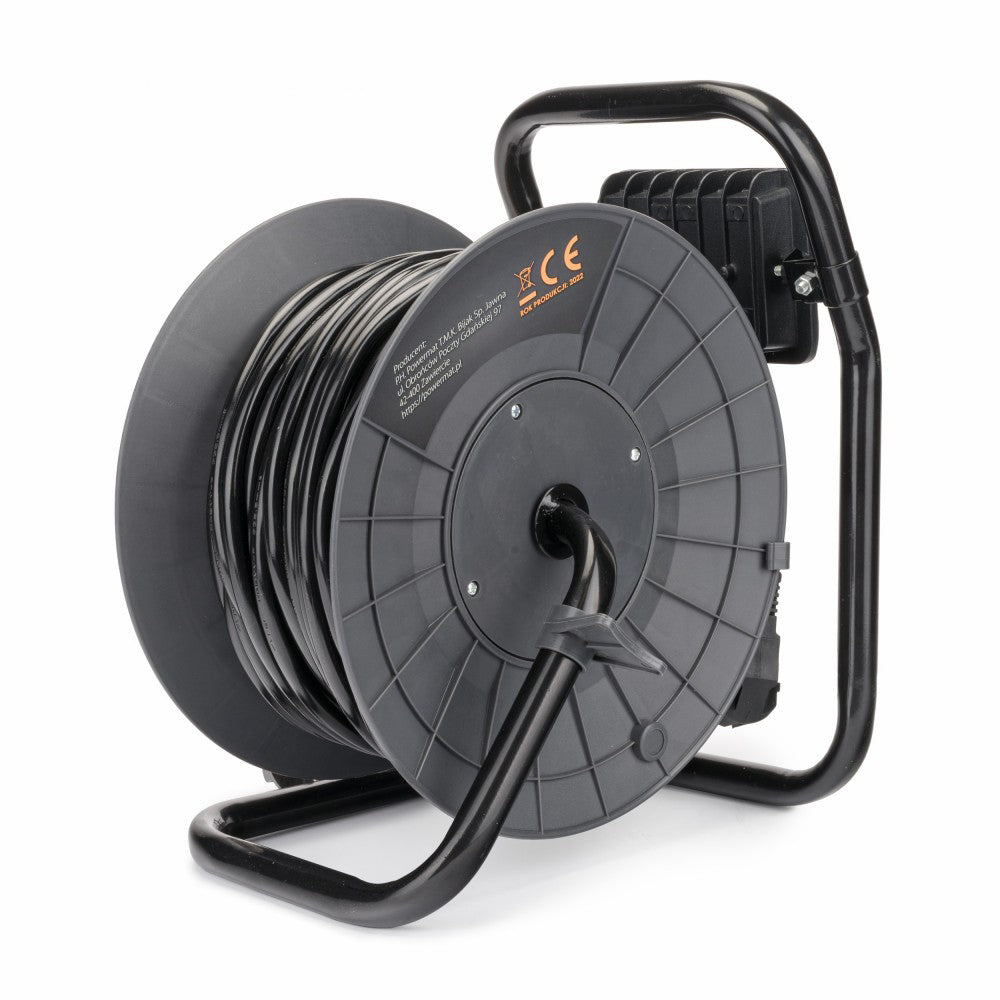 Prelungitor pe rola cu tambur si LED, 30 m, Powermat PM-PB-30-3-2.5TH