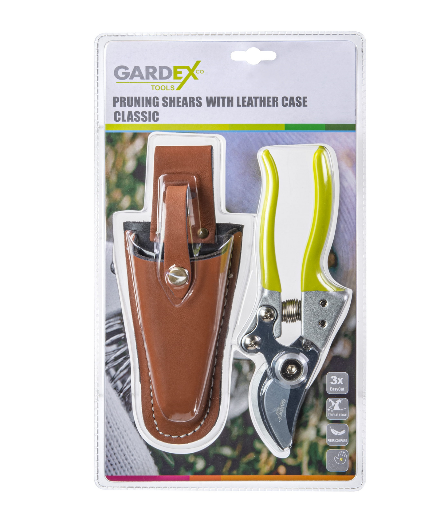 Foarfeca de gradina Classic cu teaca din piele, 200 mm, Gardex 402900