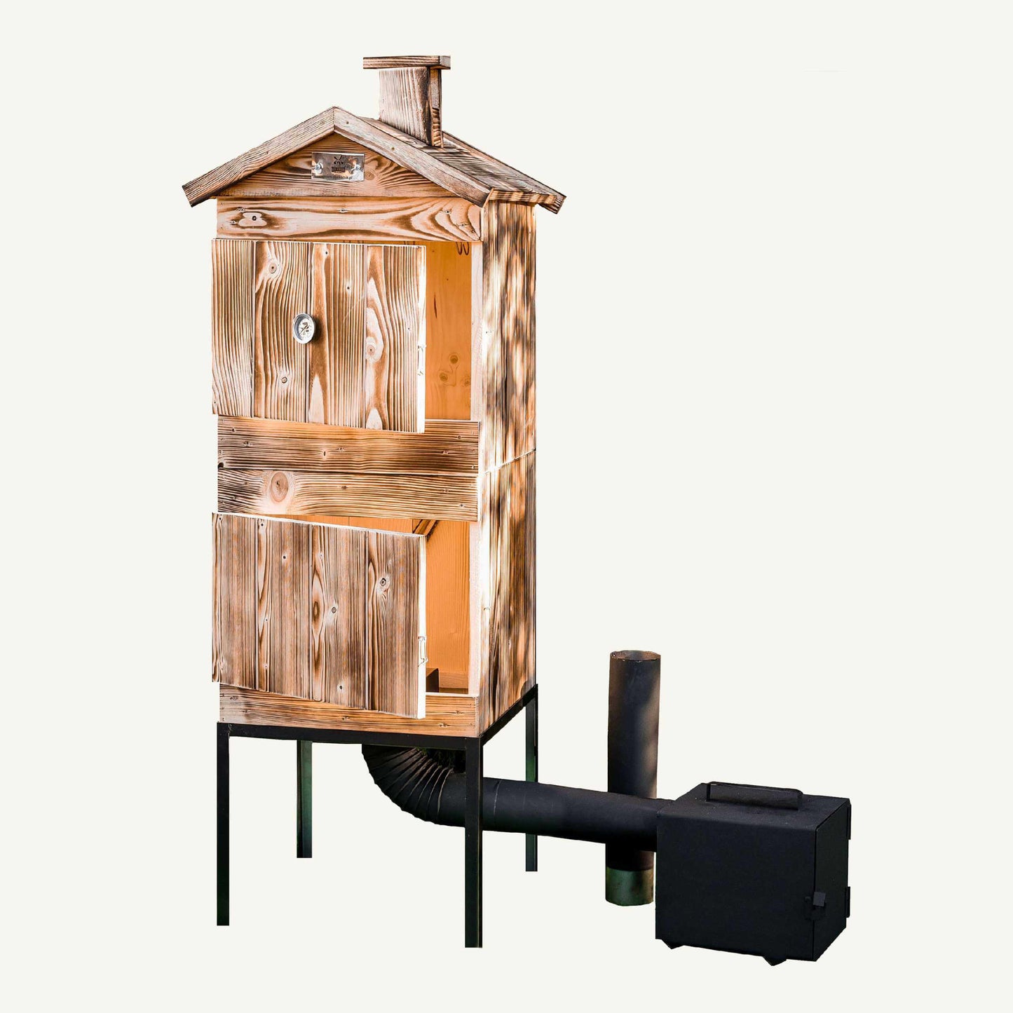 Afumatoare cu camera dubla din lemn de molid, 50 cm, maro 5073, Pan Kornik PC1002