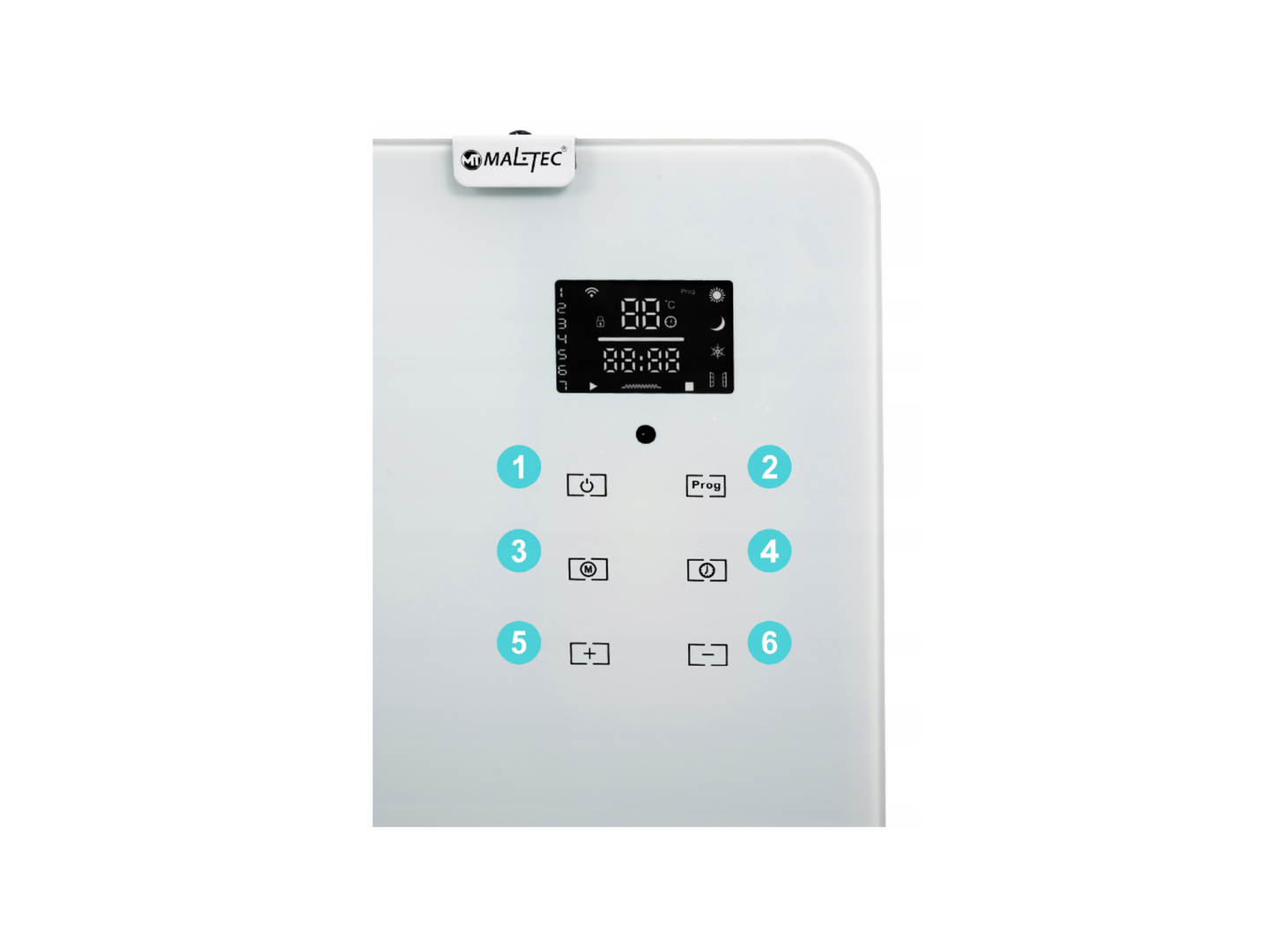 Convector electric de sticla CH5000WW, 2000 W, control Wi-Fi, telecomanda, LED, MalTec 109329