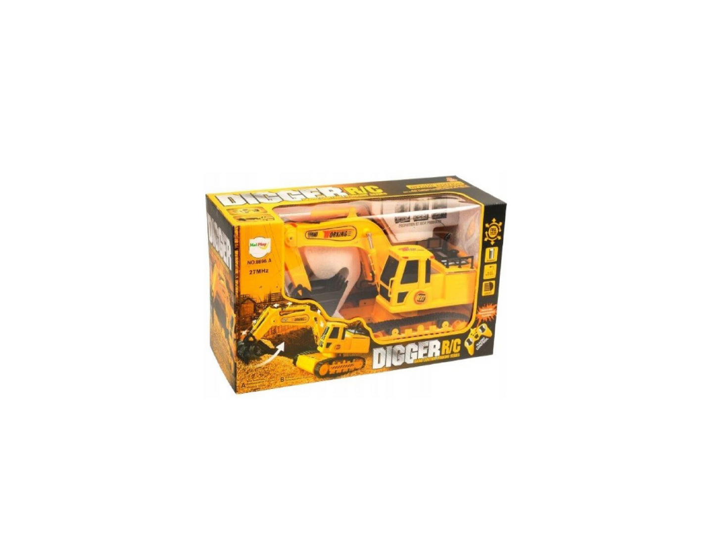 Excavator cu telecomanda, sunete si lumini, MalPlay 100145