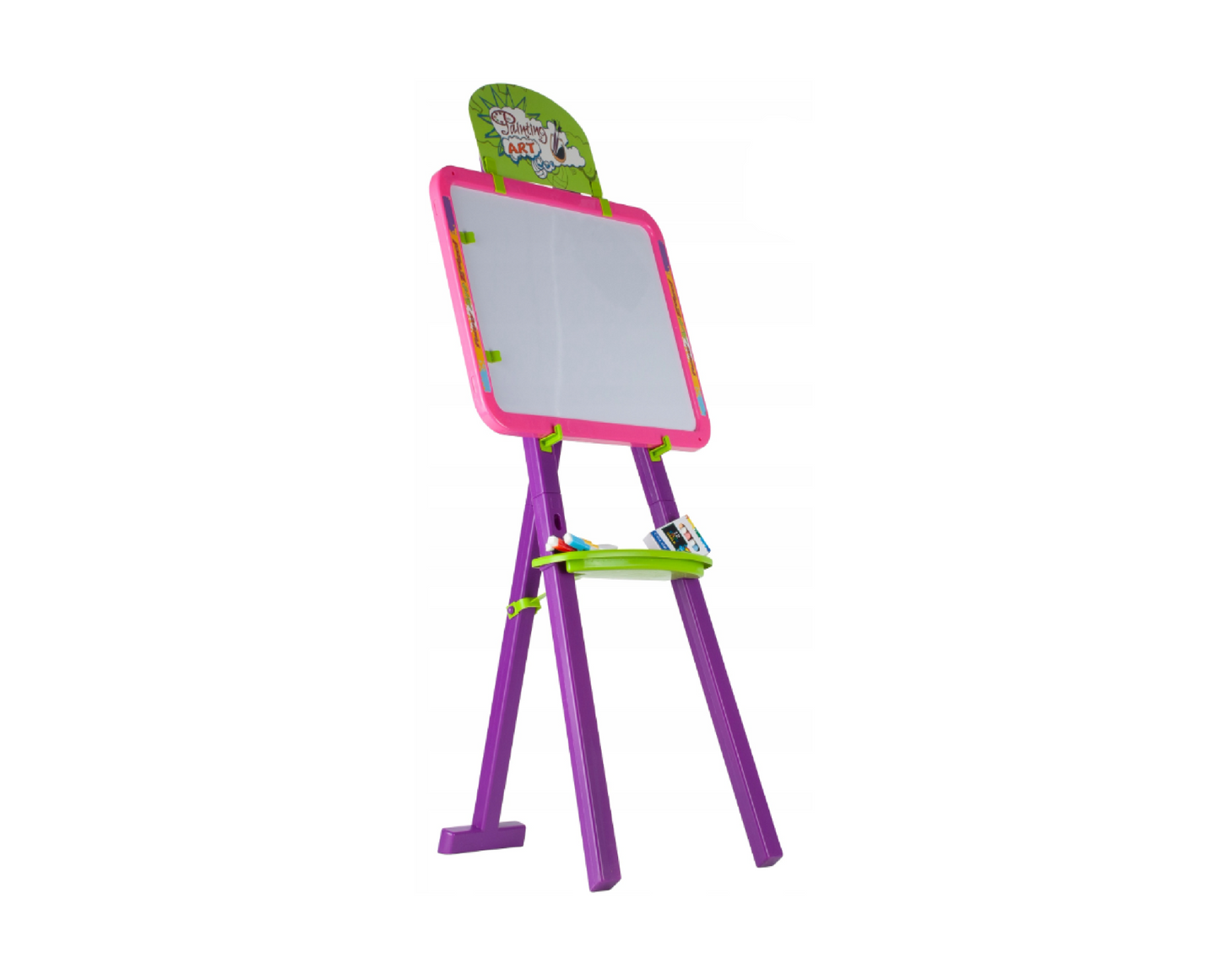 Set tabla 2 in 1, creta, markere, litere si cifre magnetice, burete, MalPlay 108403