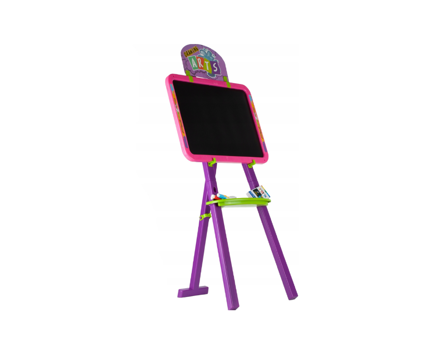 Set tabla 2 in 1, creta, markere, litere si cifre magnetice, burete, MalPlay 108403