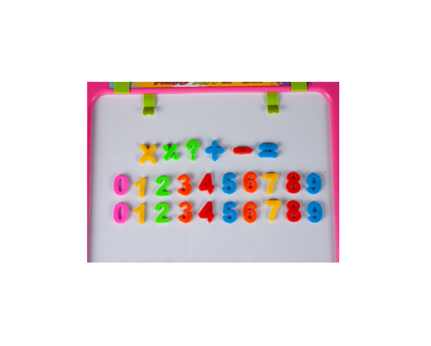 Set tabla 2 in 1, creta, markere, litere si cifre magnetice, burete, MalPlay 108403