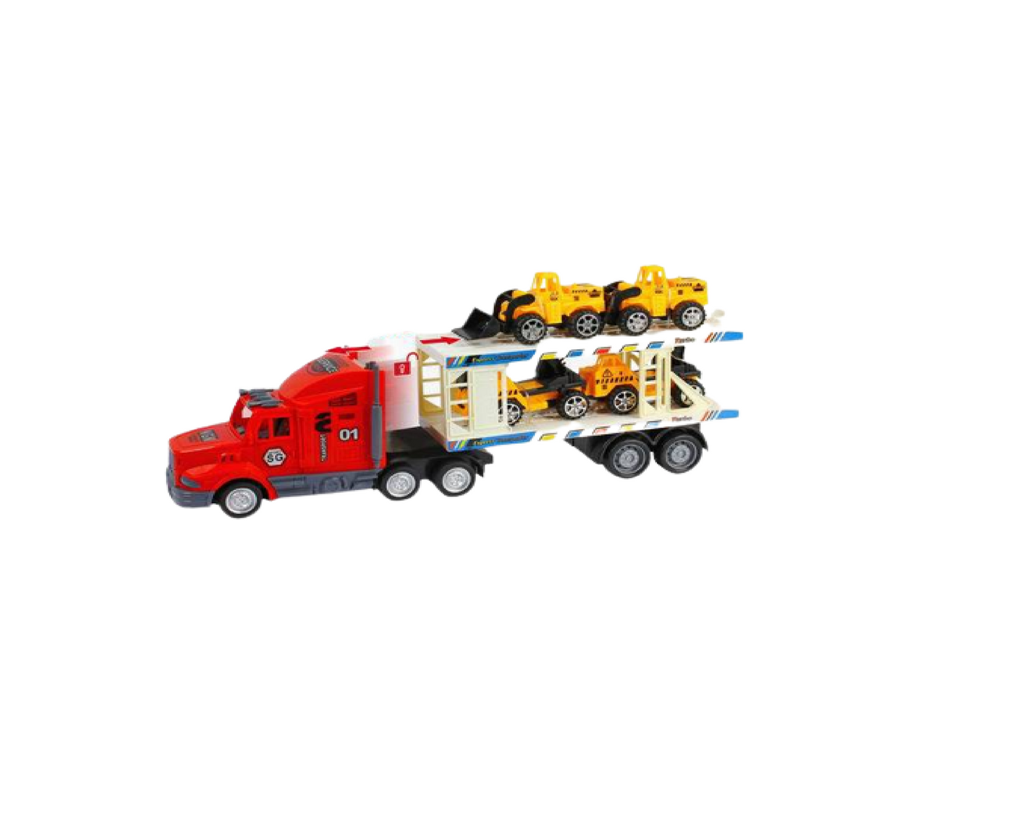 Set camion cu 4 vehicule de constructii, MalPlay 109866