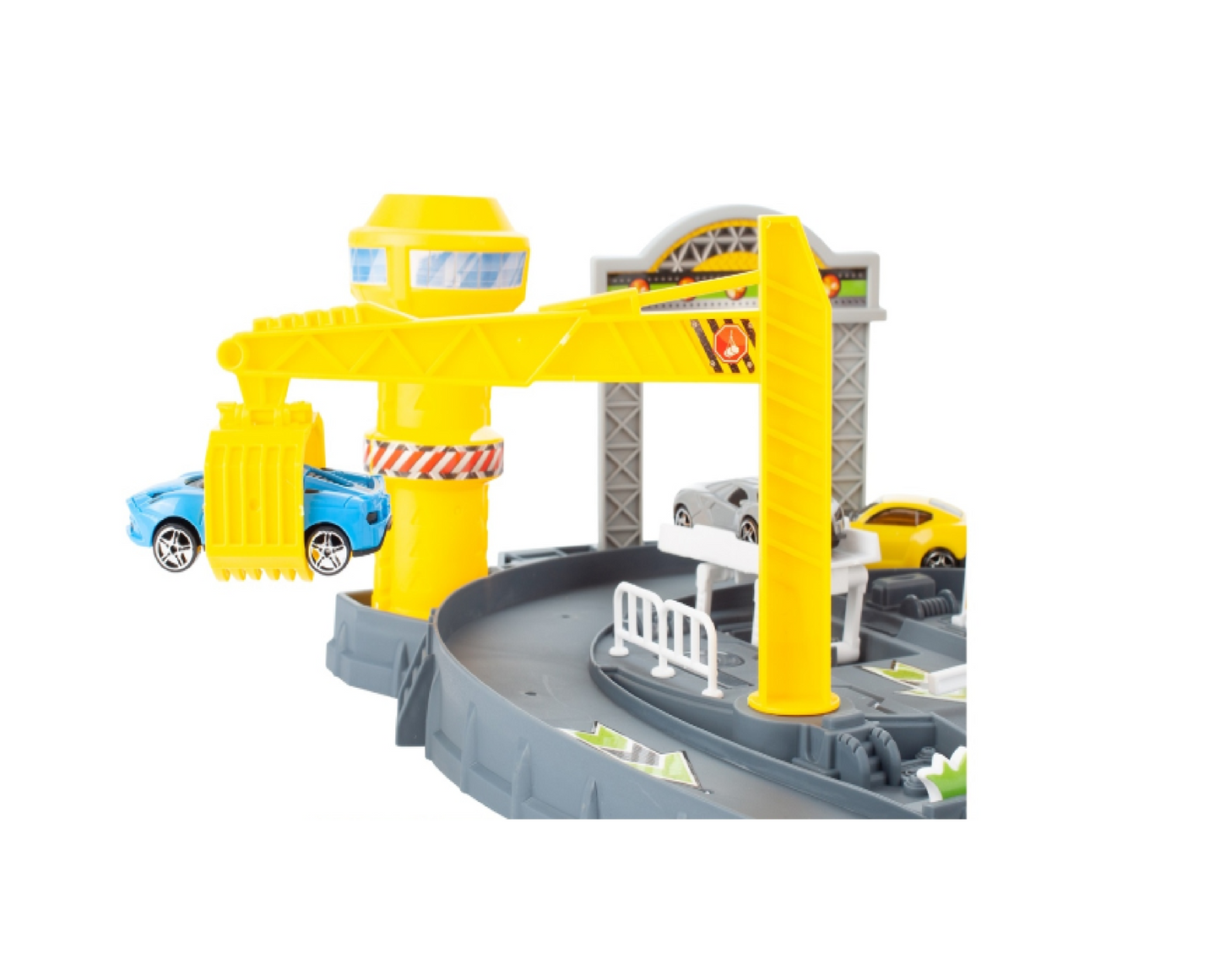 Set pista de curse cu 4 masinute, 45 x 30 x 23 cm, MalPlay 108445