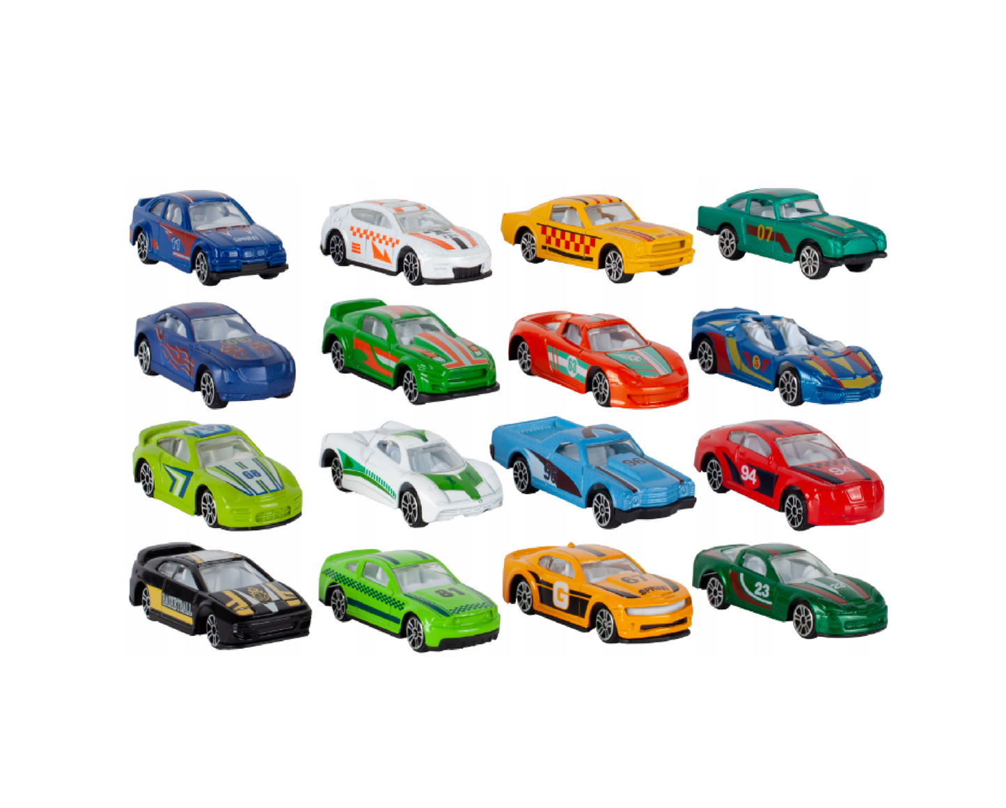 Set 16 masinute metalice, 1:64, MalPlay 108444