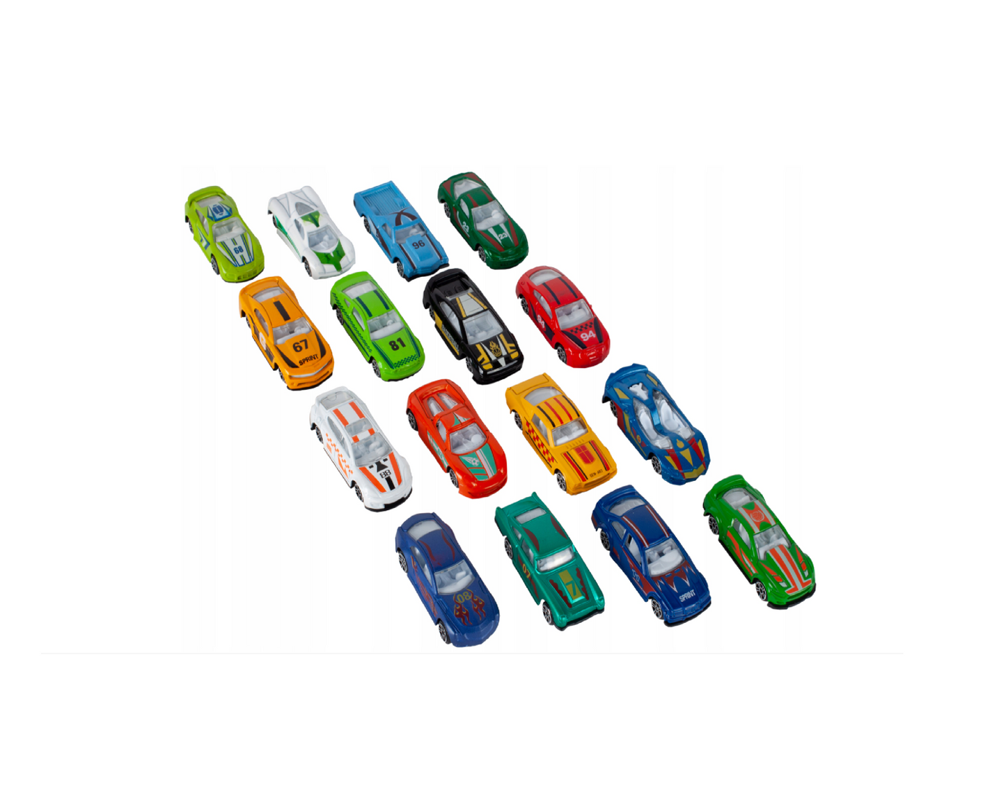 Set 16 masinute metalice, 1:64, MalPlay 108444