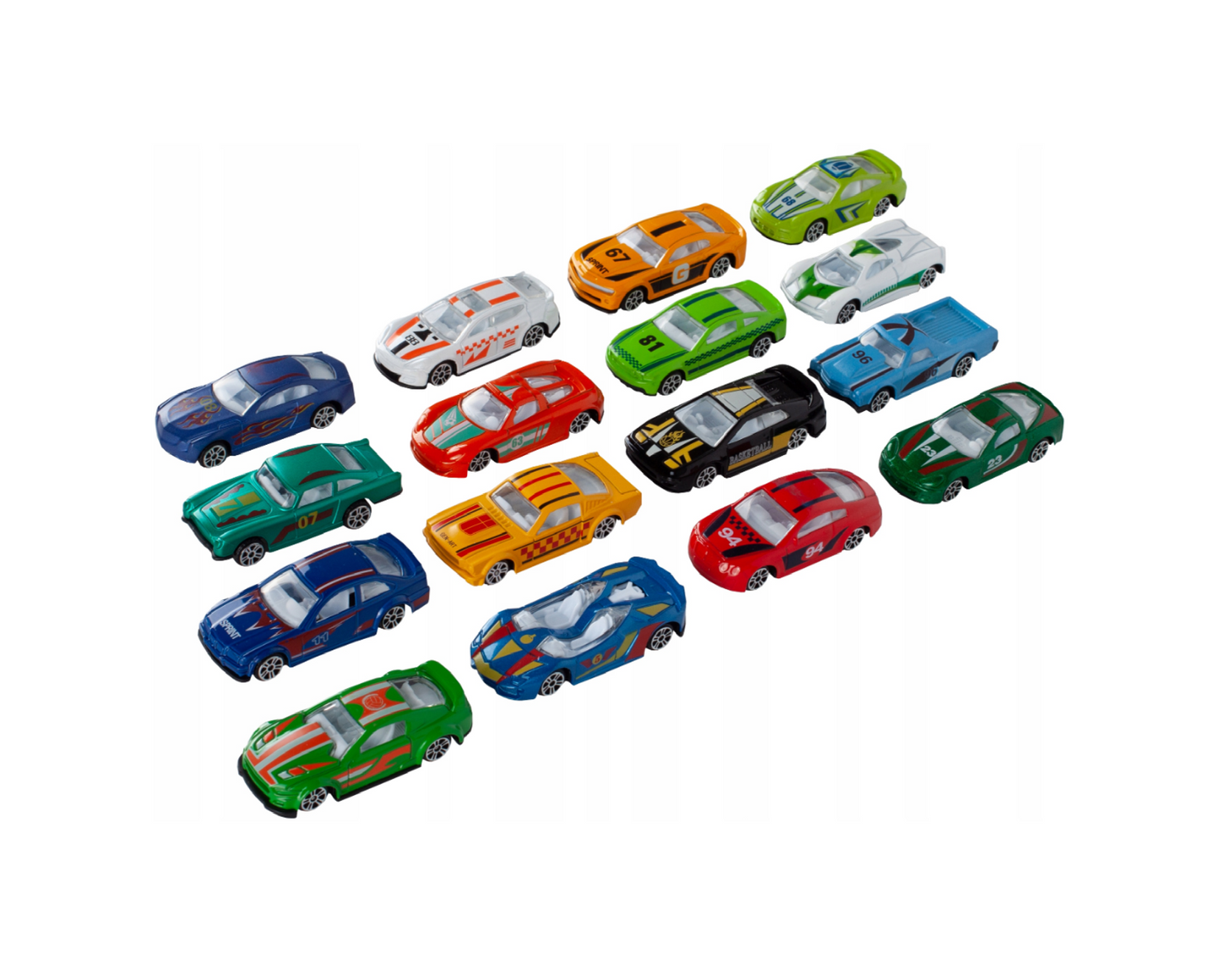 Set 16 masinute metalice, 1:64, MalPlay 108444