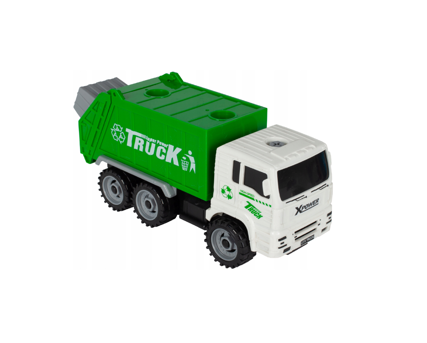 Set masina de gunoi cu containere sortare, 8 elemente, MalPlay 108622