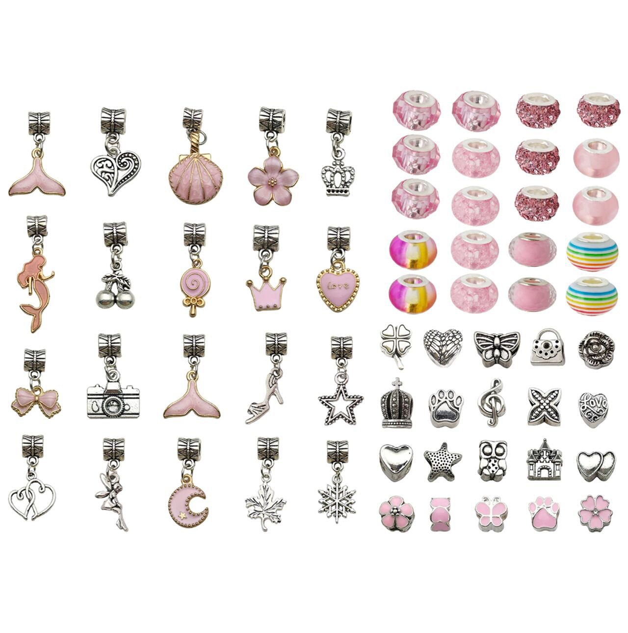 Set margele pentru bratari, 63 piese, MalPlay 109884