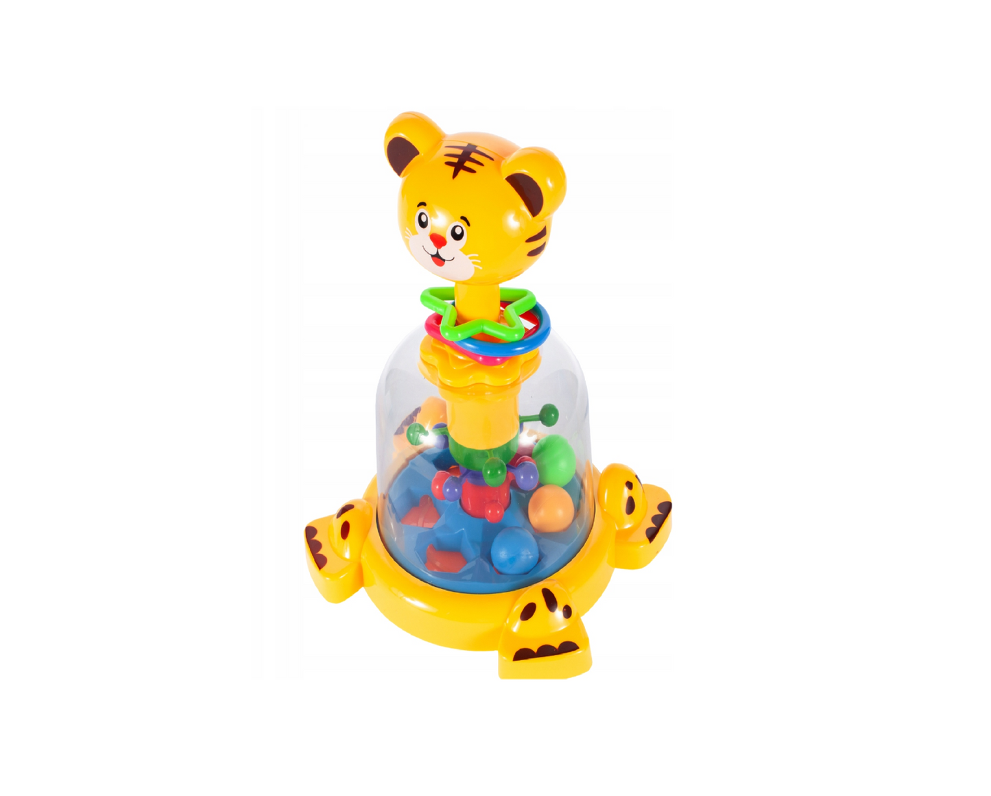 Jucarie interactiva pisicuta cu bilute saritoare, 17 x 14 x 24 cm, MalPlay 107205