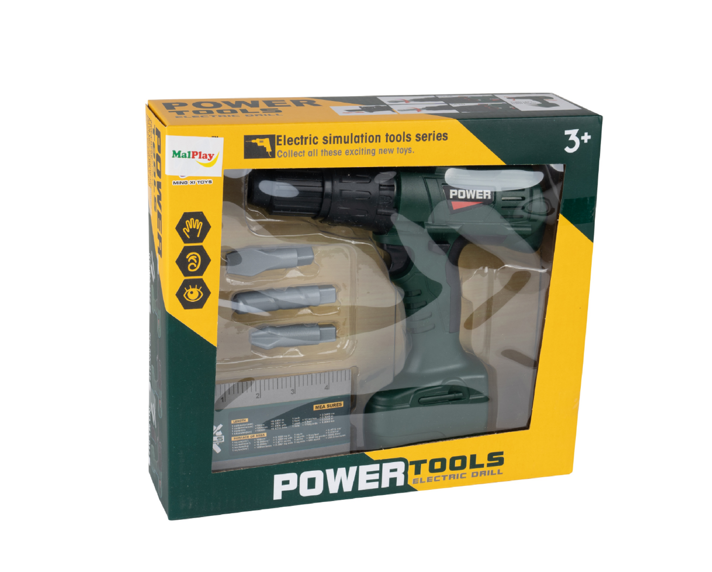 Set masina de gaurit si insurubat cu accesorii, 3 burghie, MalPlay 109683