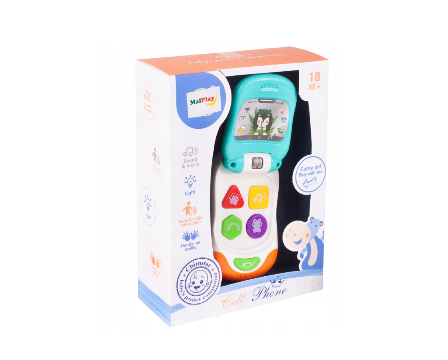 Telefon interactiv pentru copii, 7,0 x 3,0 x 18,0 cm, MalPlay 109029