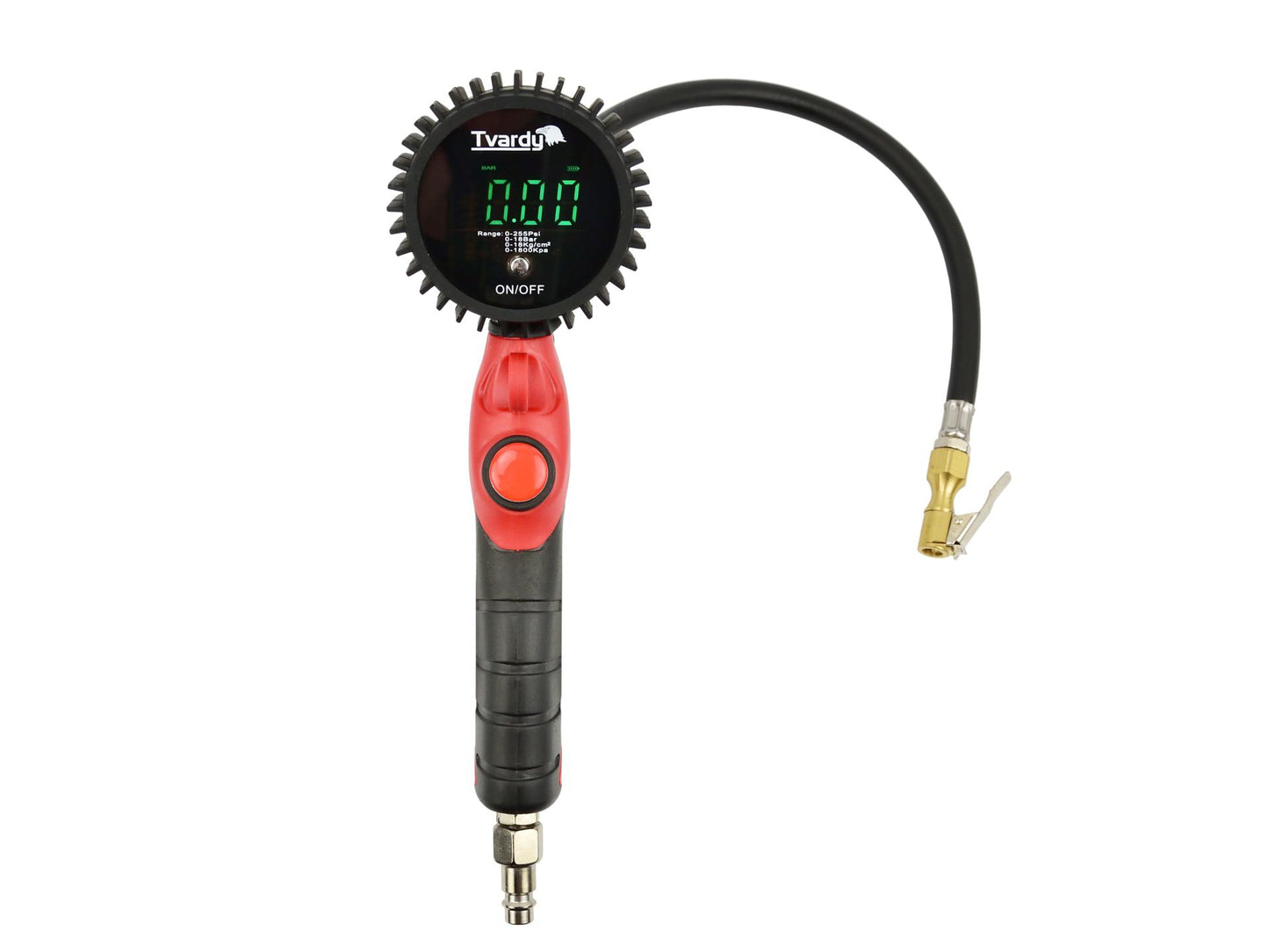 Pistol profesional pentru umflat cu manometru, 0-18 bar, Tvardy T00241