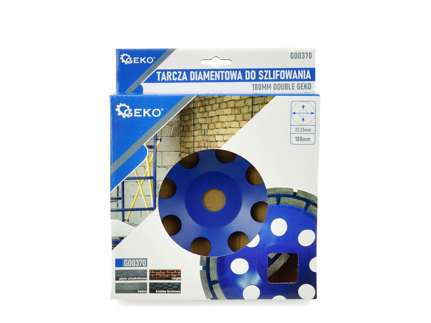 Disc diamantat dublu segmentat pentru slefuire, 180 mm, Geko G00370