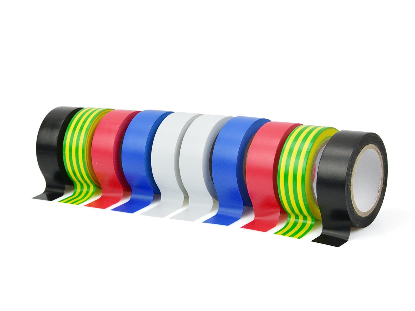 Set benzi izolatoare colorate, 19 mm x 0.13 mm x 5 m, 10 elemente, Geko G01382