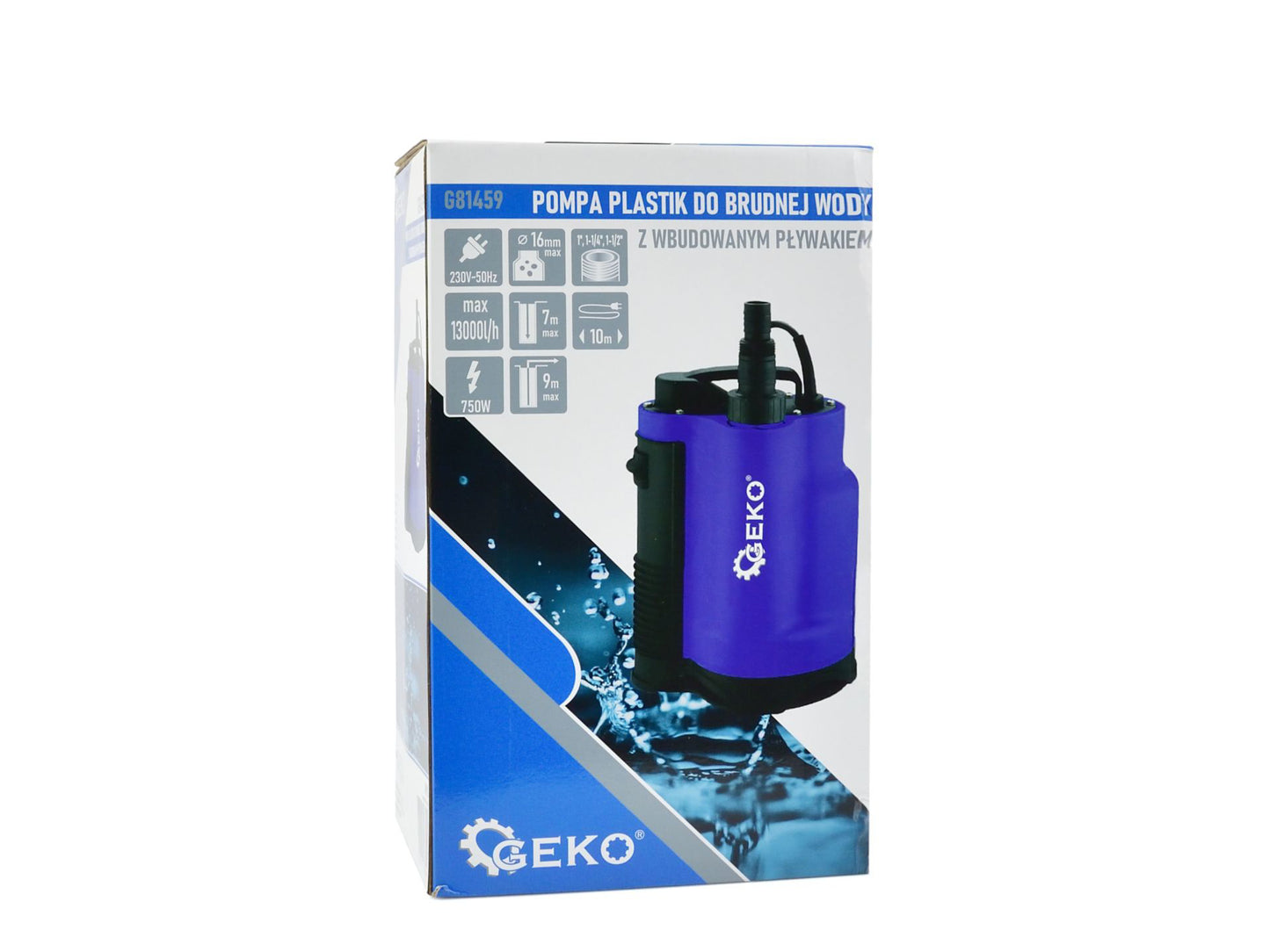 Pompa submersibila pentru pentru apa curata / murdara cu plutitor, 750 W, Geko G81459