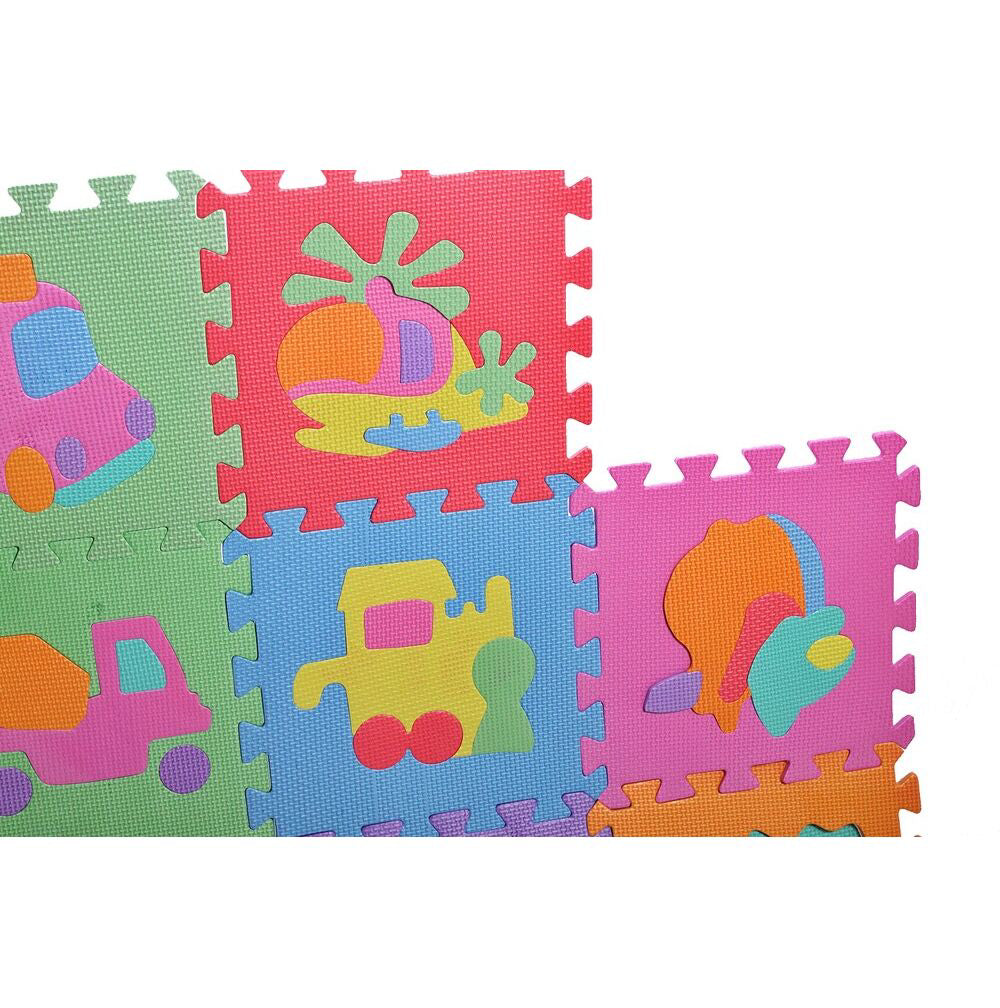 Covor puzzle din spuma, 29 x 29 cm, 10 elemente, MalPlay 102158