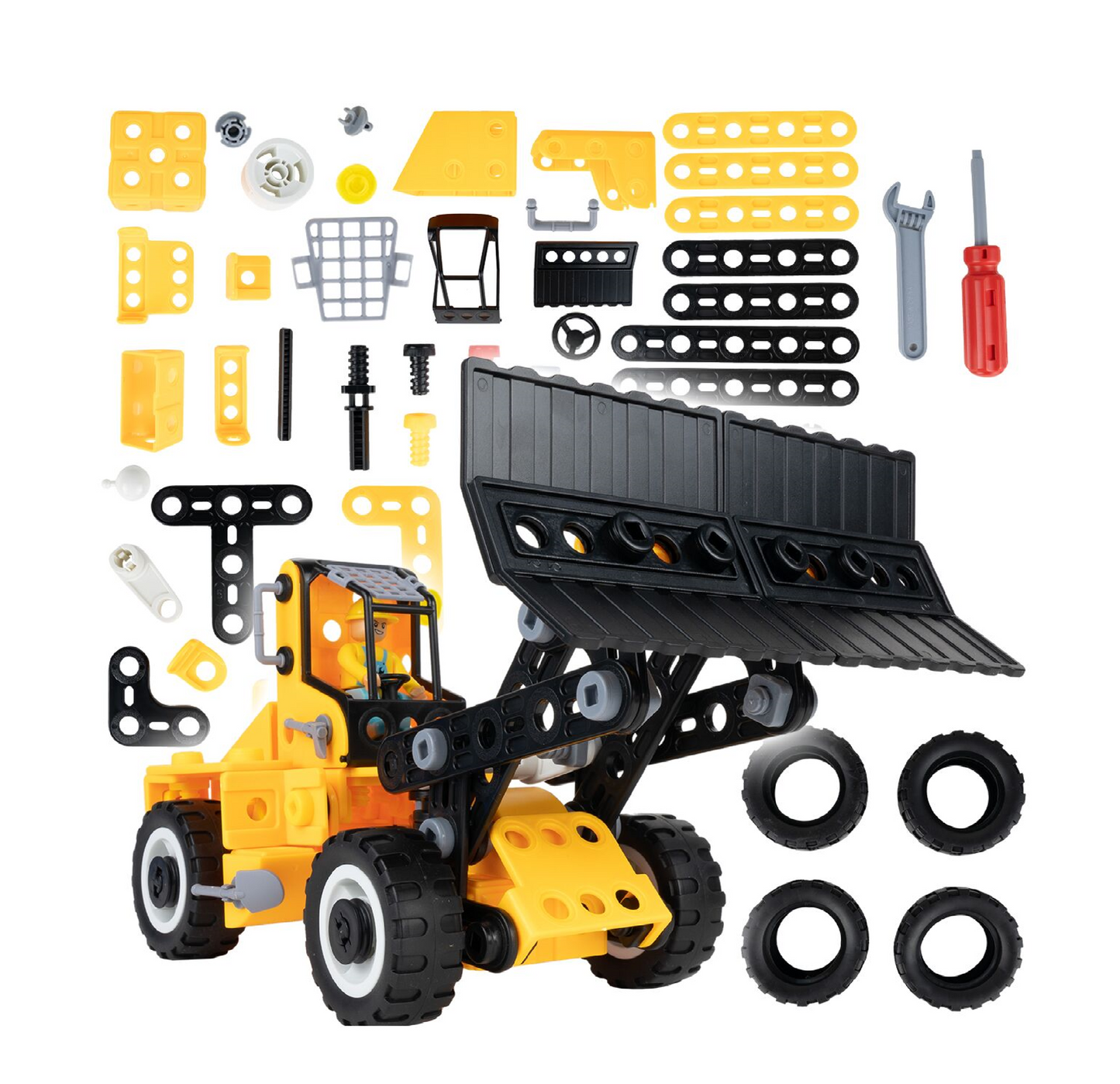 Set constructie utilaje 8 in 1, 223 elemente, MalPlay 109899