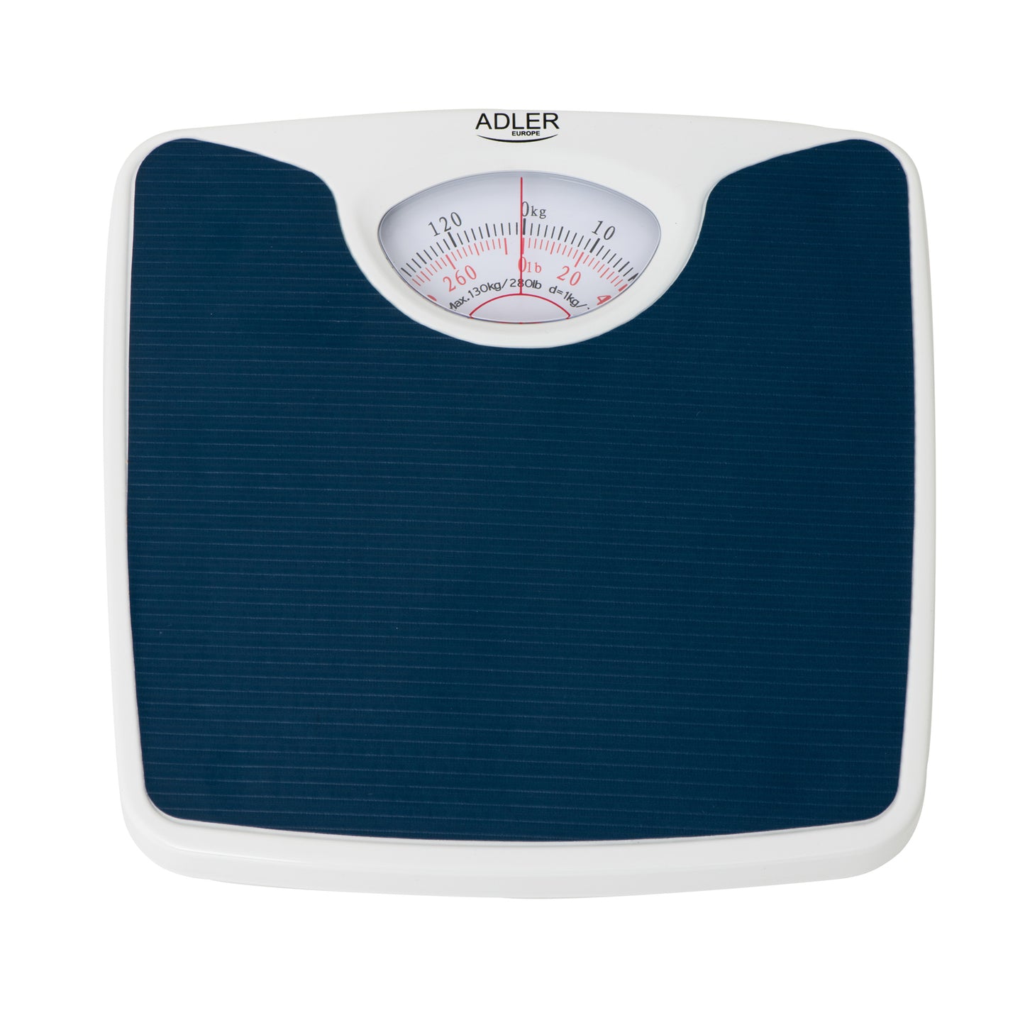 Cantar corporal mecanic, maxim 130 kg, Alb / Albastru, Adler AD8151B
