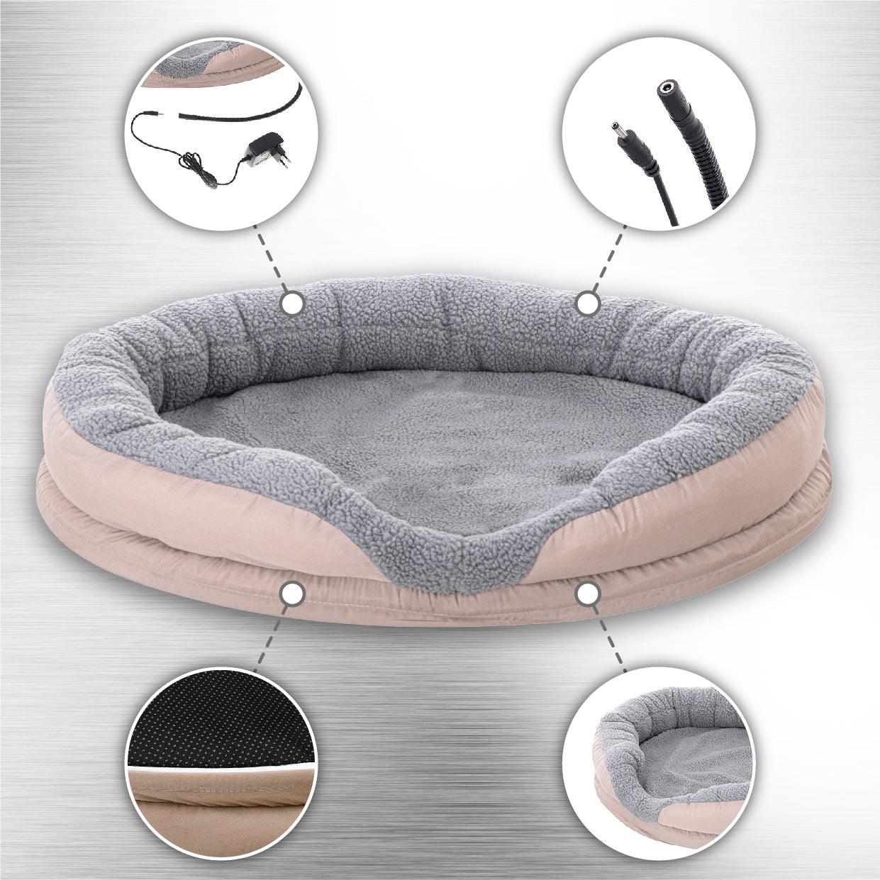 Incalzitor pentru animale, 76 x 58 cm, suprafata incalzita 50 x 42 cm, husa detasabila, Camry CR7431