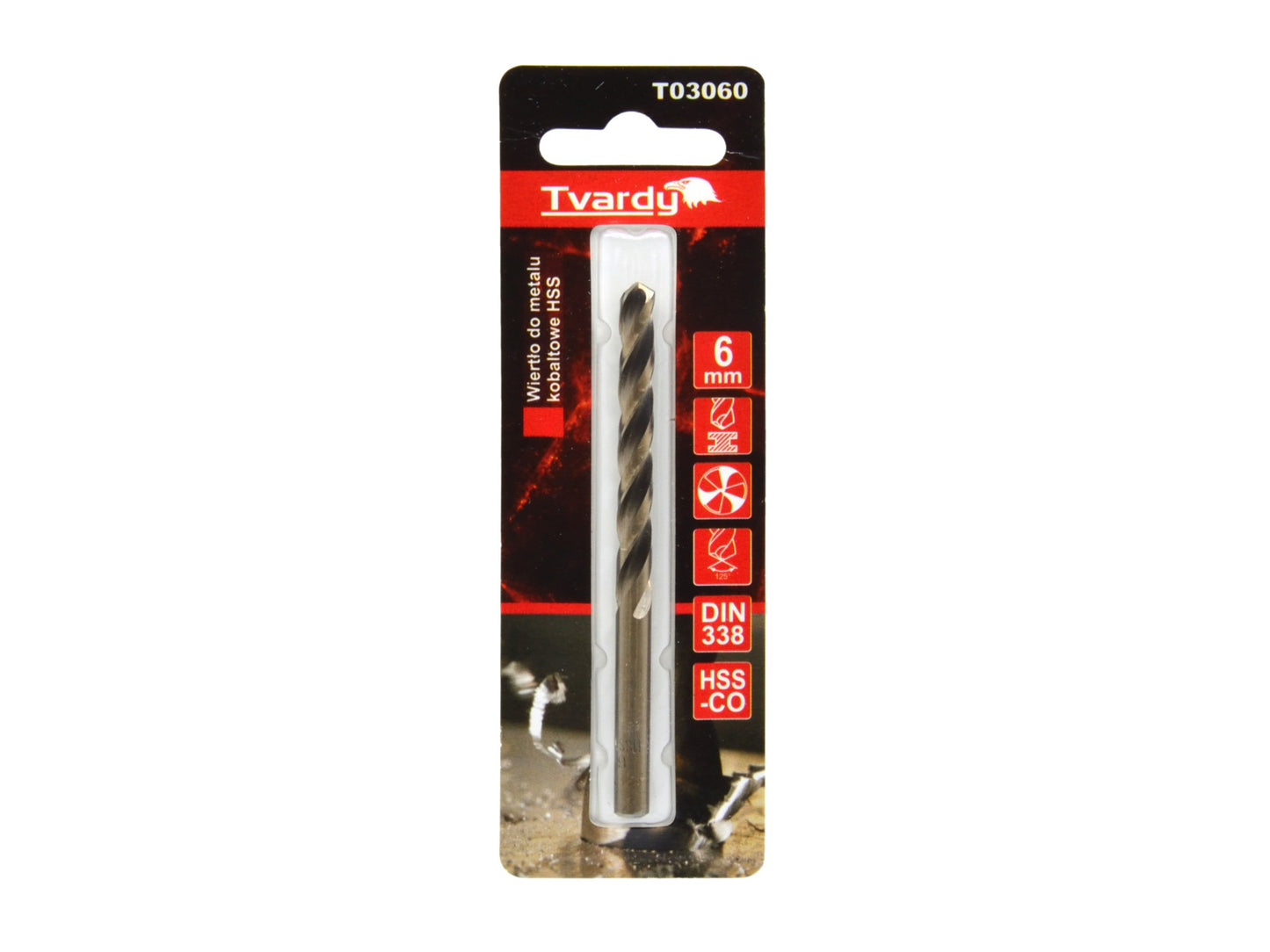 Burghiu pentru metal HSS M35, 6 mm, Tvardy T03060