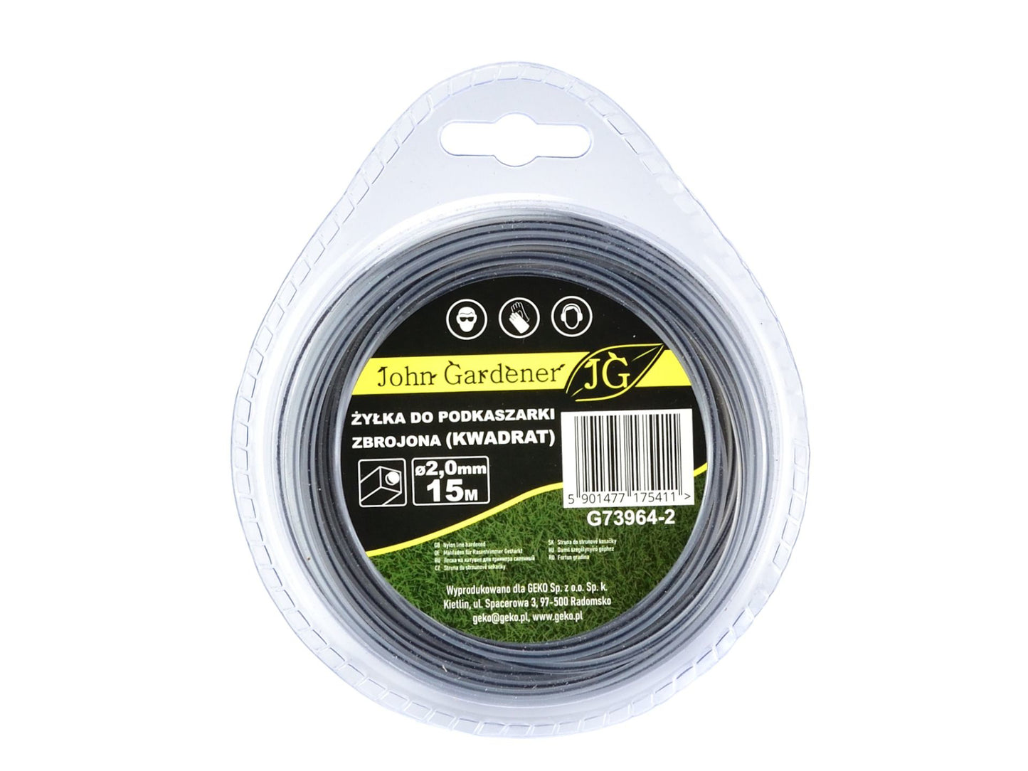 Fir trimmer patrat intarit, 2 mm x 15 m, John Gardener G73964-2