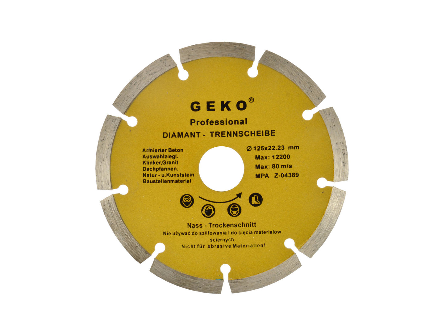 Disc diamantat segmentat, 125 mm, Geko G00251