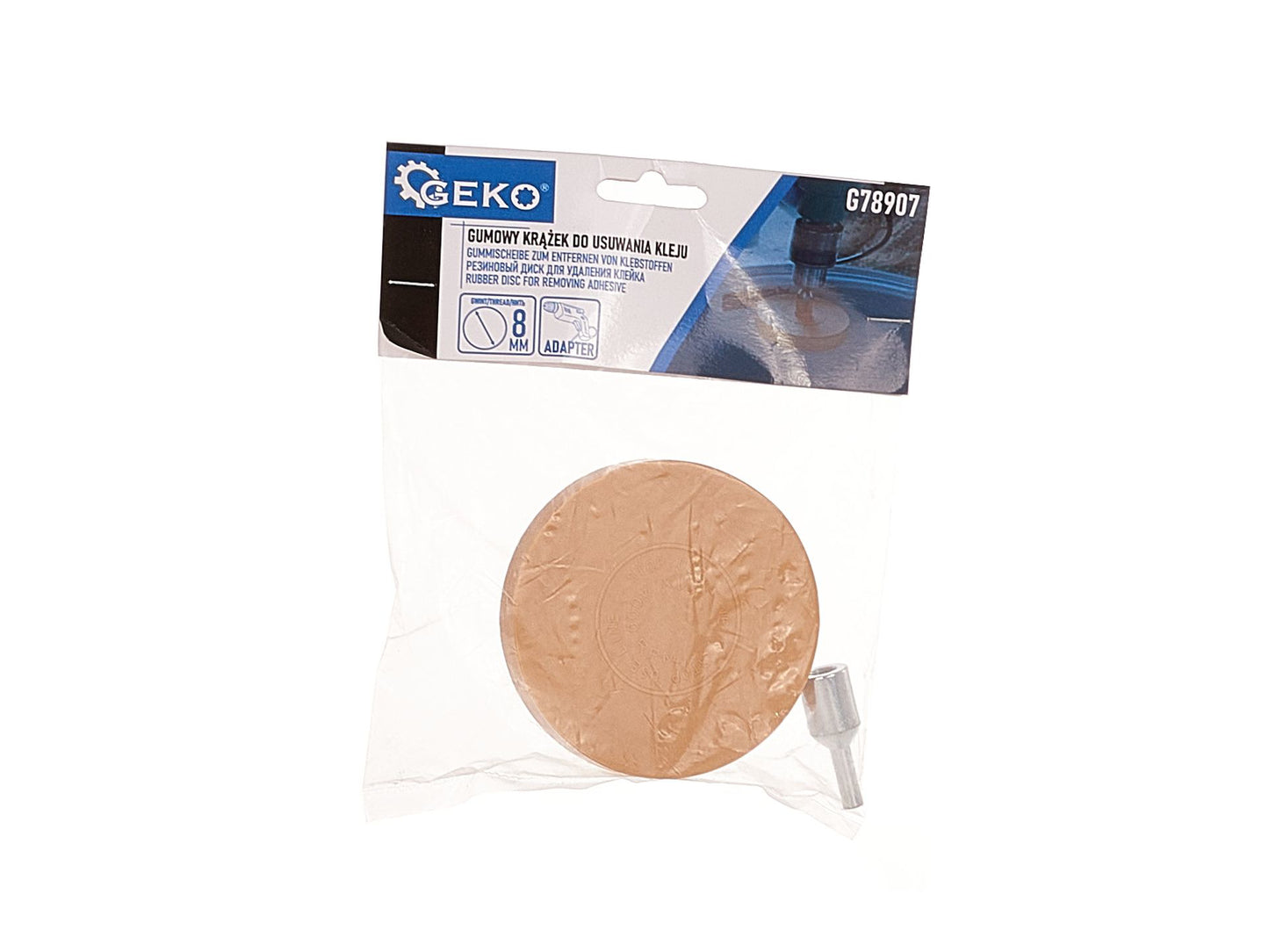 Disc de cauciuc pentru indepartarea lipiciului cu adaptor, Geko G78907
