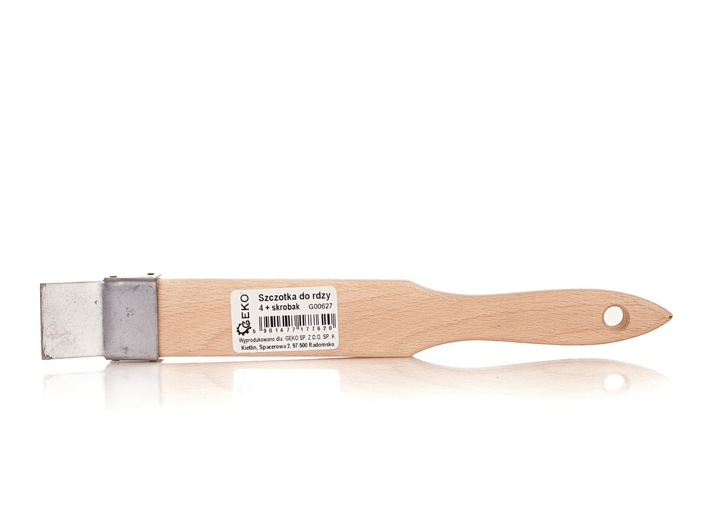 Perie de sarma cu racleta pentru indepartarea ruginii, 4 randuri, Geko G00627